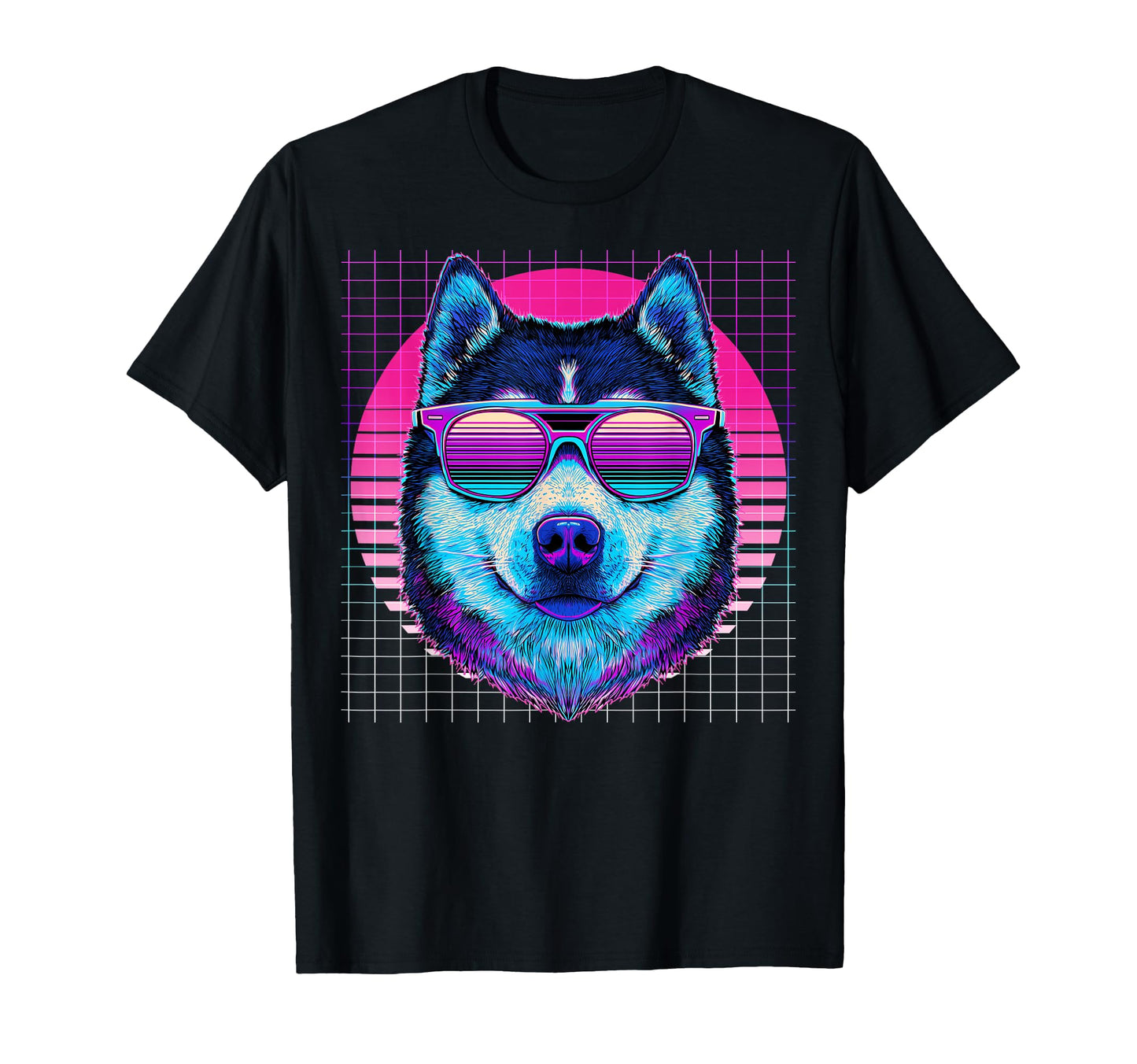 Alaskan Malamute Sunglasses Dog T-Shirt - Custom Art Print for Adults - T-Shirt, Sweatshirt, Hoodie