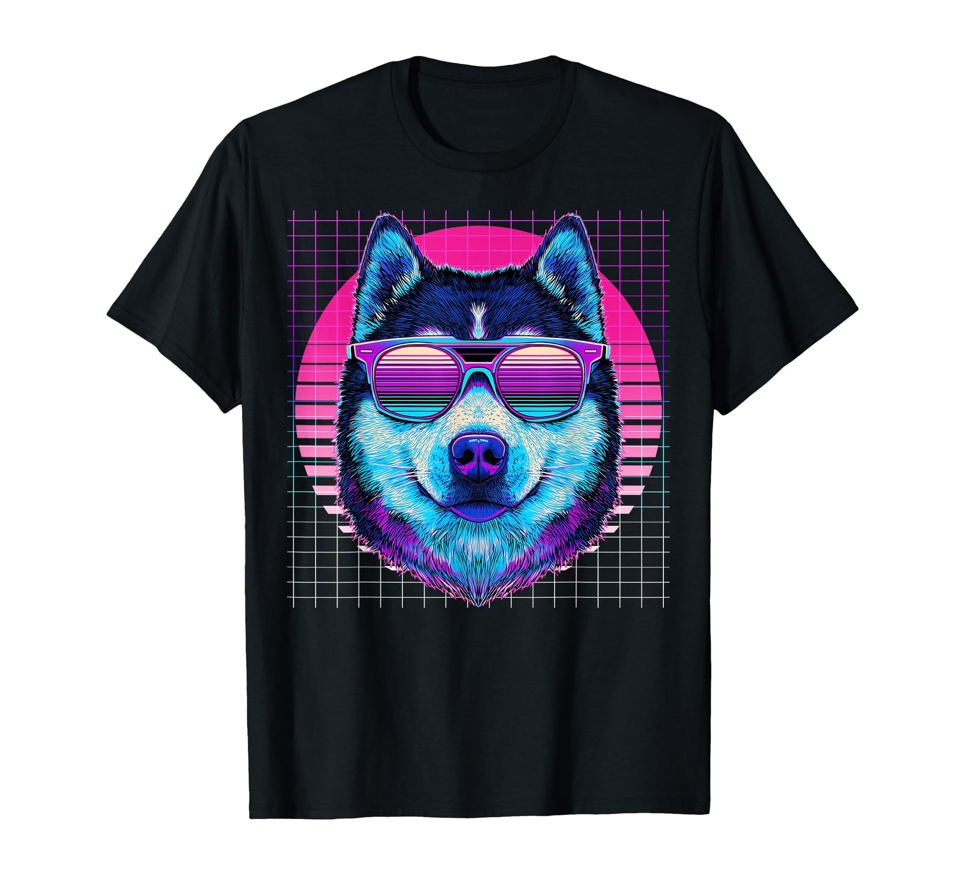 Alaskan Malamute Sunglasses Dog T-Shirt - Custom Art Print for Adults - T-Shirt, Sweatshirt, Hoodie
