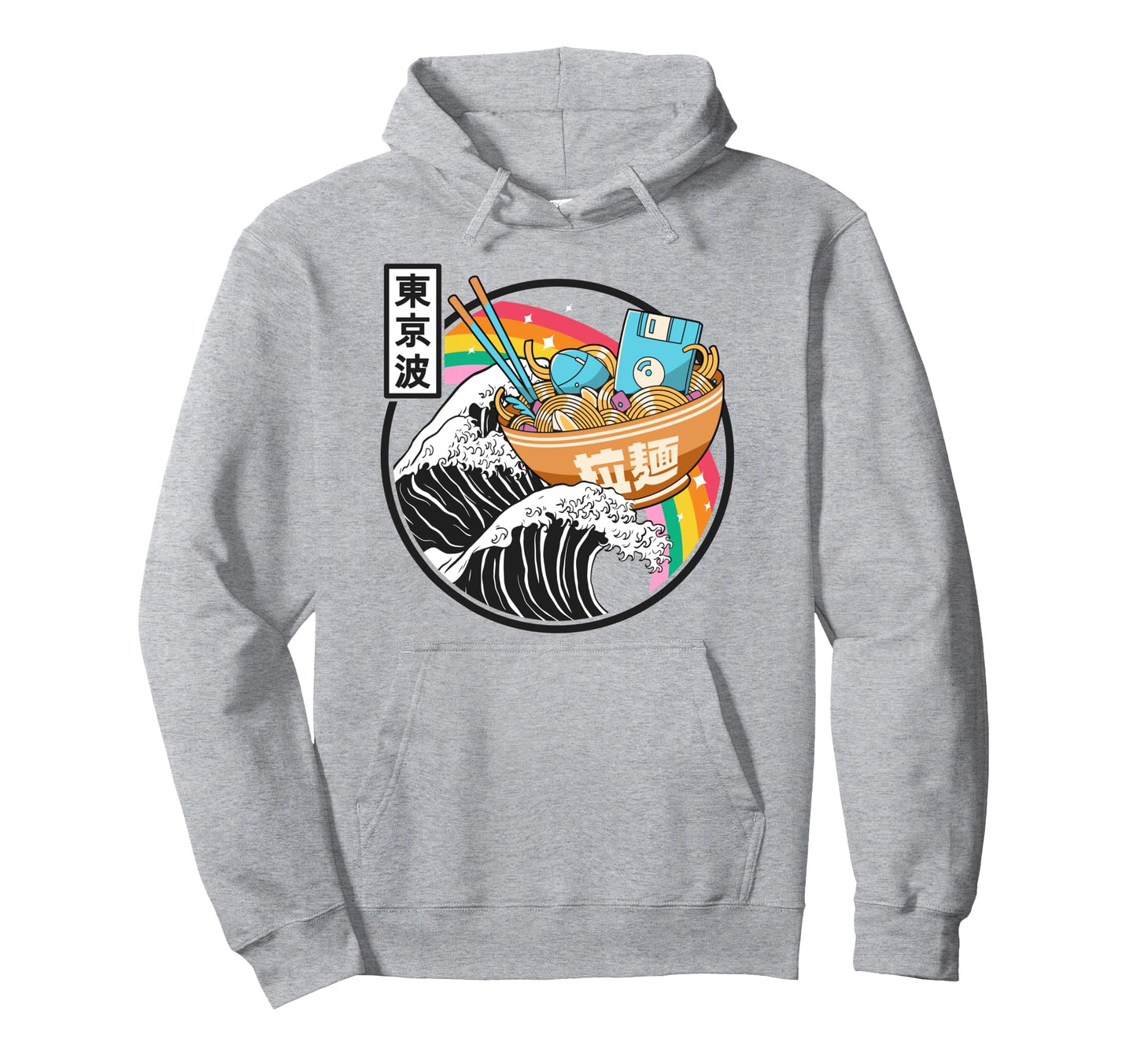 Computer Ramen Noodles Great Wave Hoodie - Novelty Apparel Men Women - T-Shirt, Sweatshirt, Hoodie