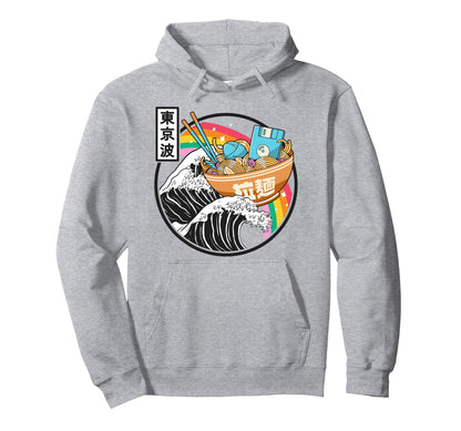 Computer Ramen Noodles Great Wave Hoodie - Novelty Apparel Men Women - T-Shirt, Sweatshirt, Hoodie