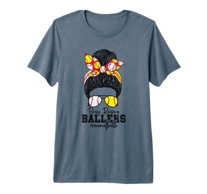 Busy Raising Ballers Softball Funny T-Shirt - Custom Art Print for Adults - T-Shirt, Sweatshirt, Hoodie
