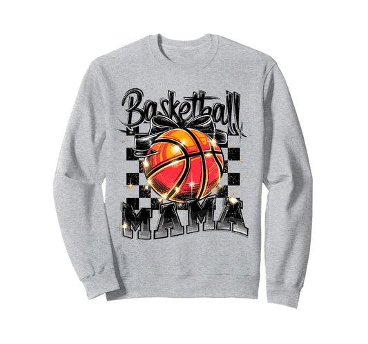 Basketball Mama Checkered Game Day Sweatshirt - Trendy Graphic Men Women - T-Shirt, Sweatshirt, Hoodie