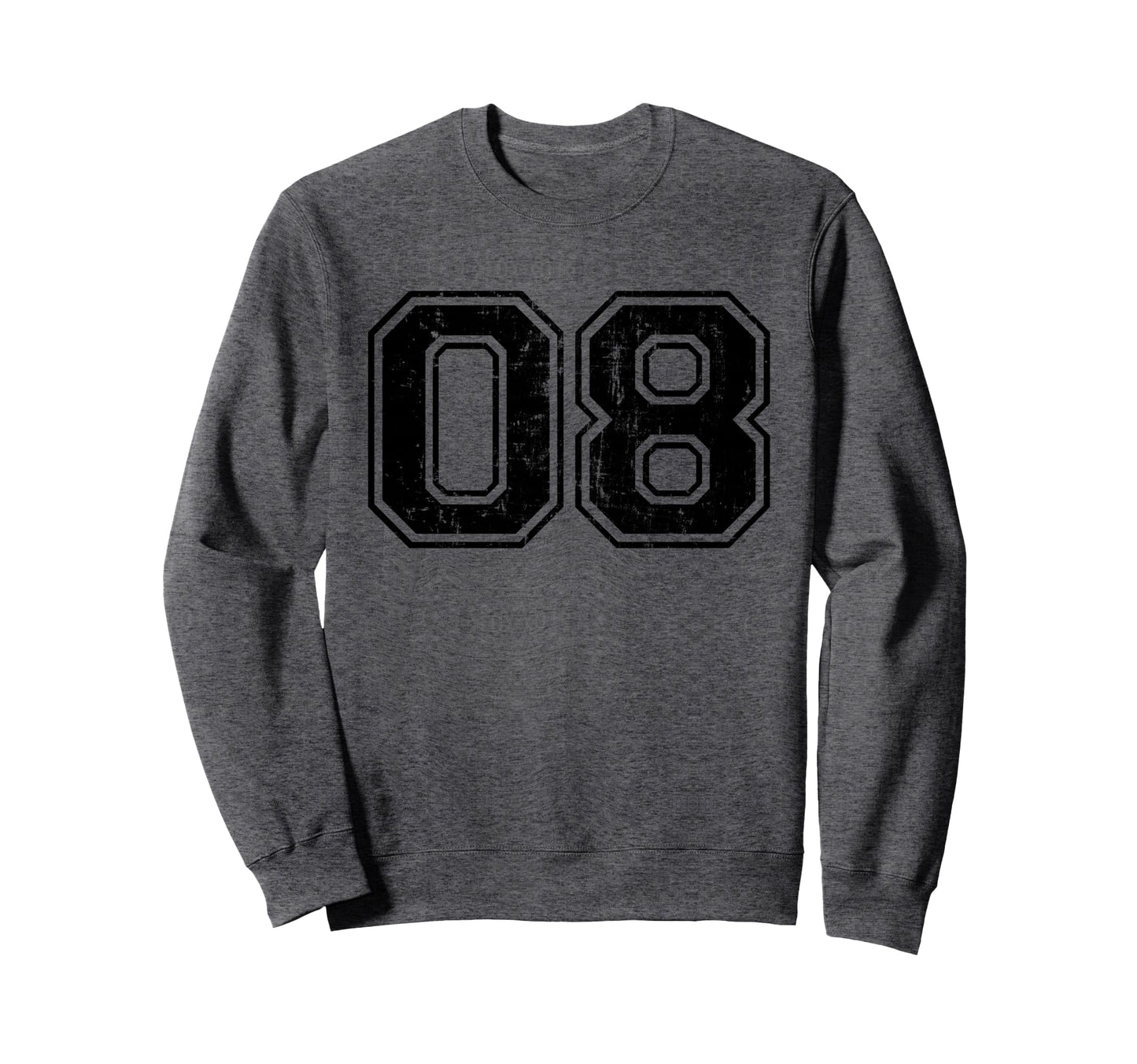 Number 08 Eight Varsity Distressed Sweatshirt - Streetwear Style Men Women - T-Shirt, Sweatshirt, Hoodie