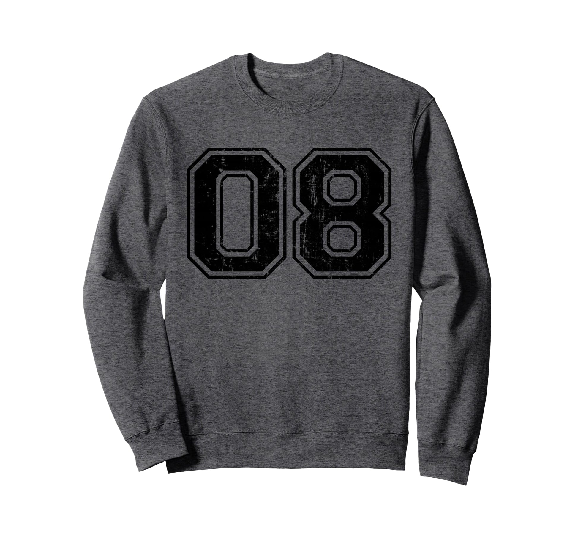Number 08 Eight Varsity Distressed Sweatshirt - Streetwear Style Men Women - T-Shirt, Sweatshirt, Hoodie