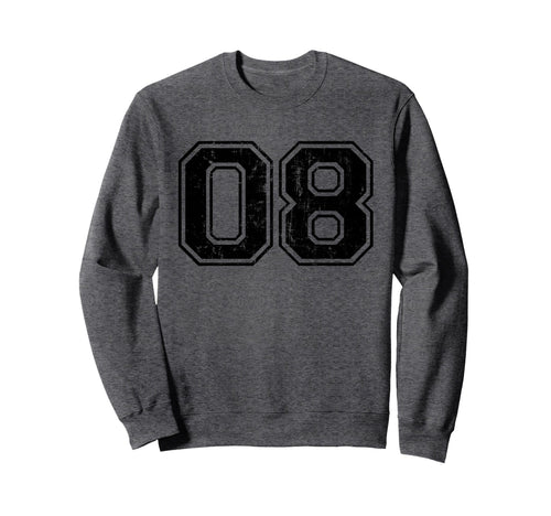 Number 08 Eight Varsity Distressed Sweatshirt - Streetwear Style Men Women - T-Shirt, Sweatshirt, Hoodie
