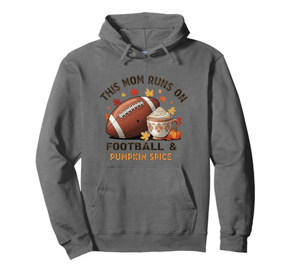 Funny Mom Football And Pumpkin Spice Fall Hoodie - Minimalist Print Unisex - T-Shirt, Sweatshirt, Hoodie