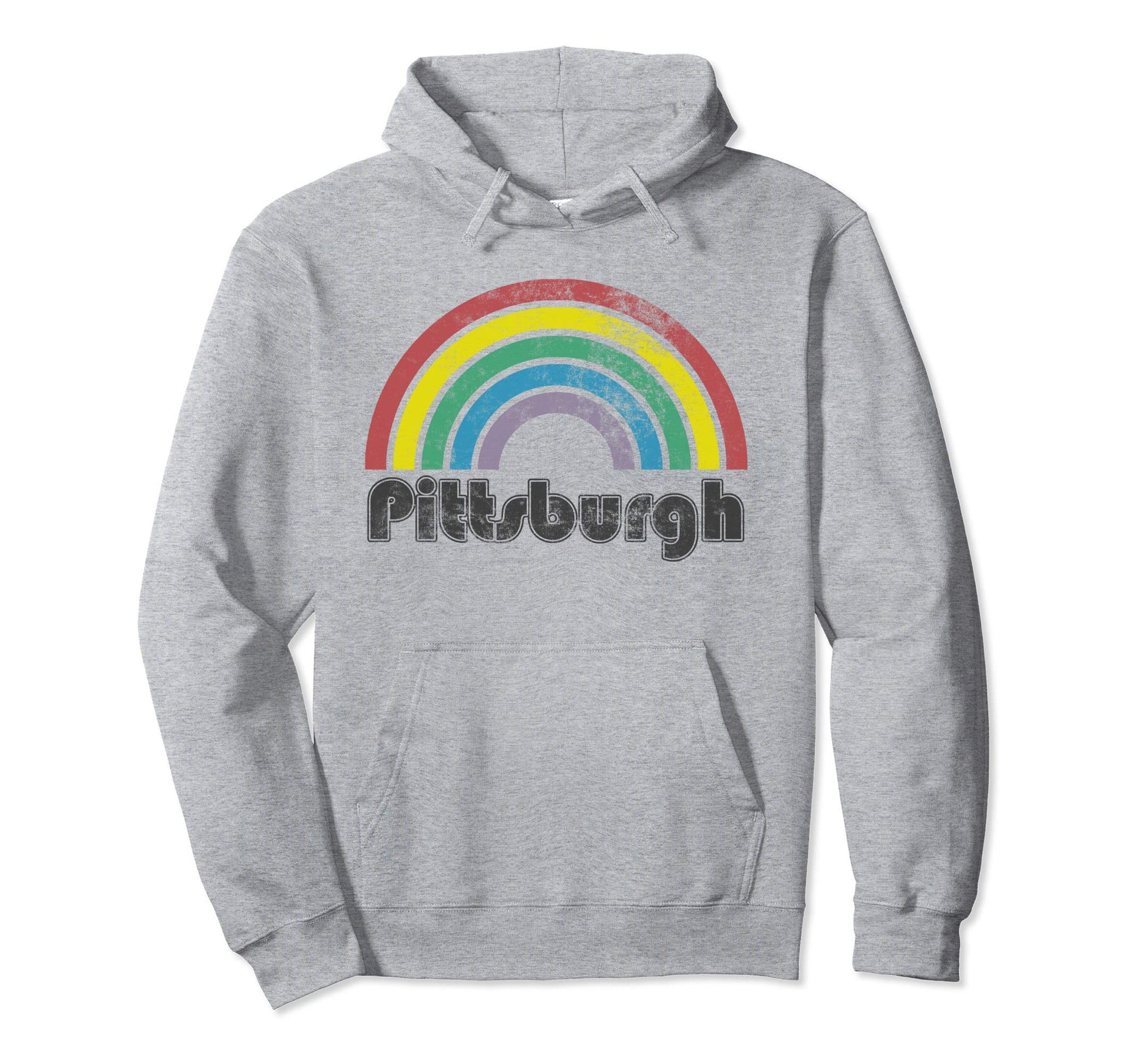 Pittsburgh Rainbow 70S 80S Gay Pride Hoodie - Casual Everyday Wear Unisex - T-Shirt, Sweatshirt, Hoodie