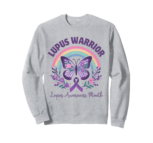 Lupus Warrior Purple Butterfly Sweatshirt - Unique Graphic Men Women - T-Shirt, Sweatshirt, Hoodie