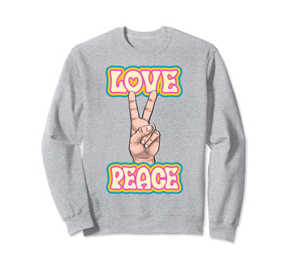 Peace Love Green Yellow Funny Hand Sweatshirt - Streetwear Style Men Women - T-Shirt, Sweatshirt, Hoodie