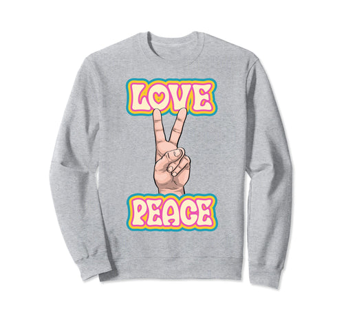 Peace Love Green Yellow Funny Hand Sweatshirt - Streetwear Style Men Women - T-Shirt, Sweatshirt, Hoodie