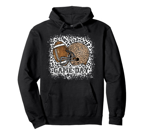 Bleached Game Day Leopard Football Hoodie - Unique Graphic for Adults - T-Shirt, Sweatshirt, Hoodie