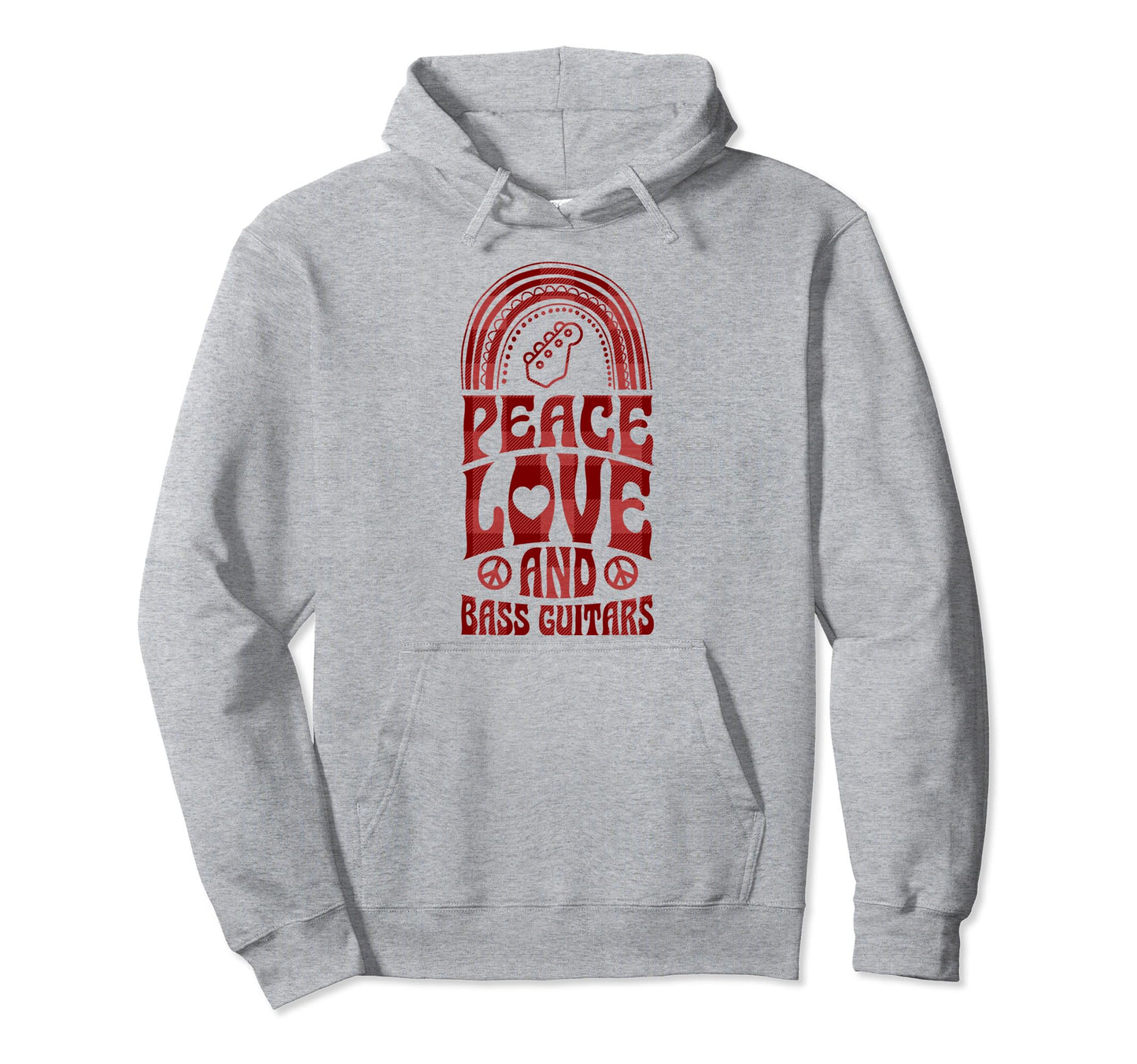 Peace Love And Bass Guitars Bohemian Rainbow Hoodie - Graphic Print Unisex - T-Shirt, Sweatshirt, Hoodie