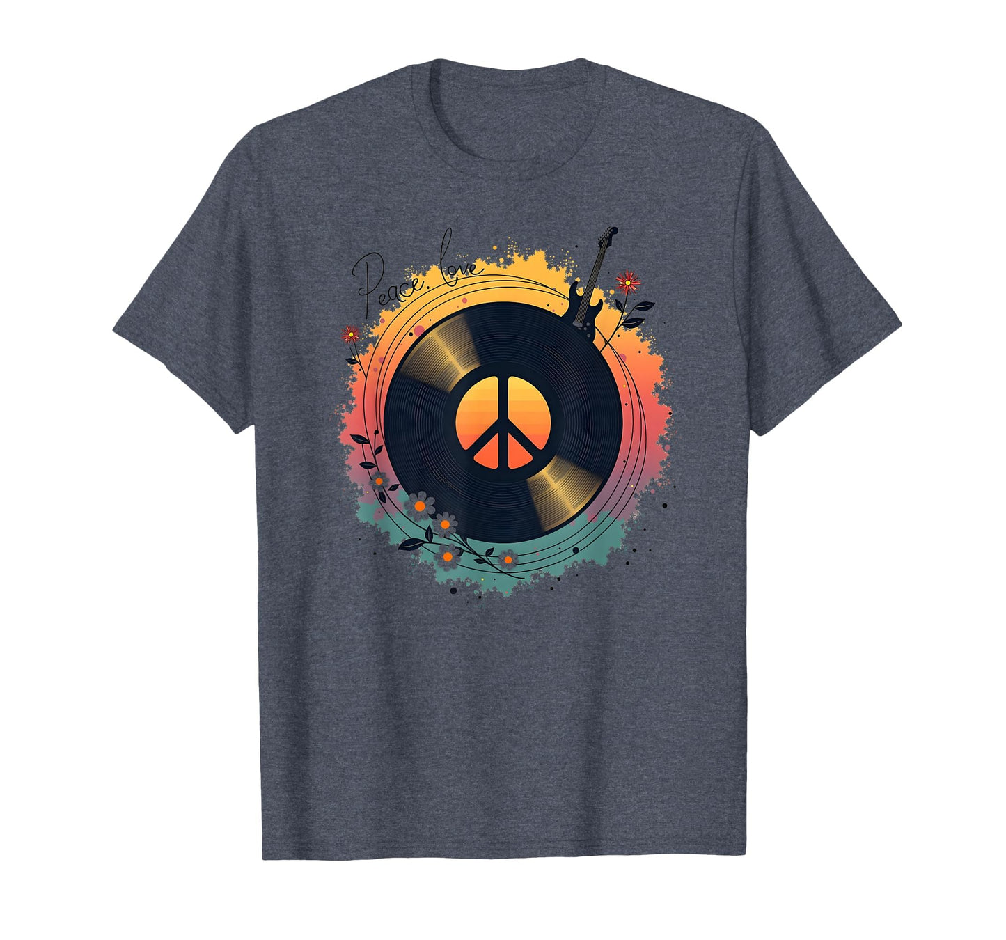 Peace Love Rock N Roll Boho Hippie T-Shirt - Unique Graphic for Adults - T-Shirt, Sweatshirt, Hoodie