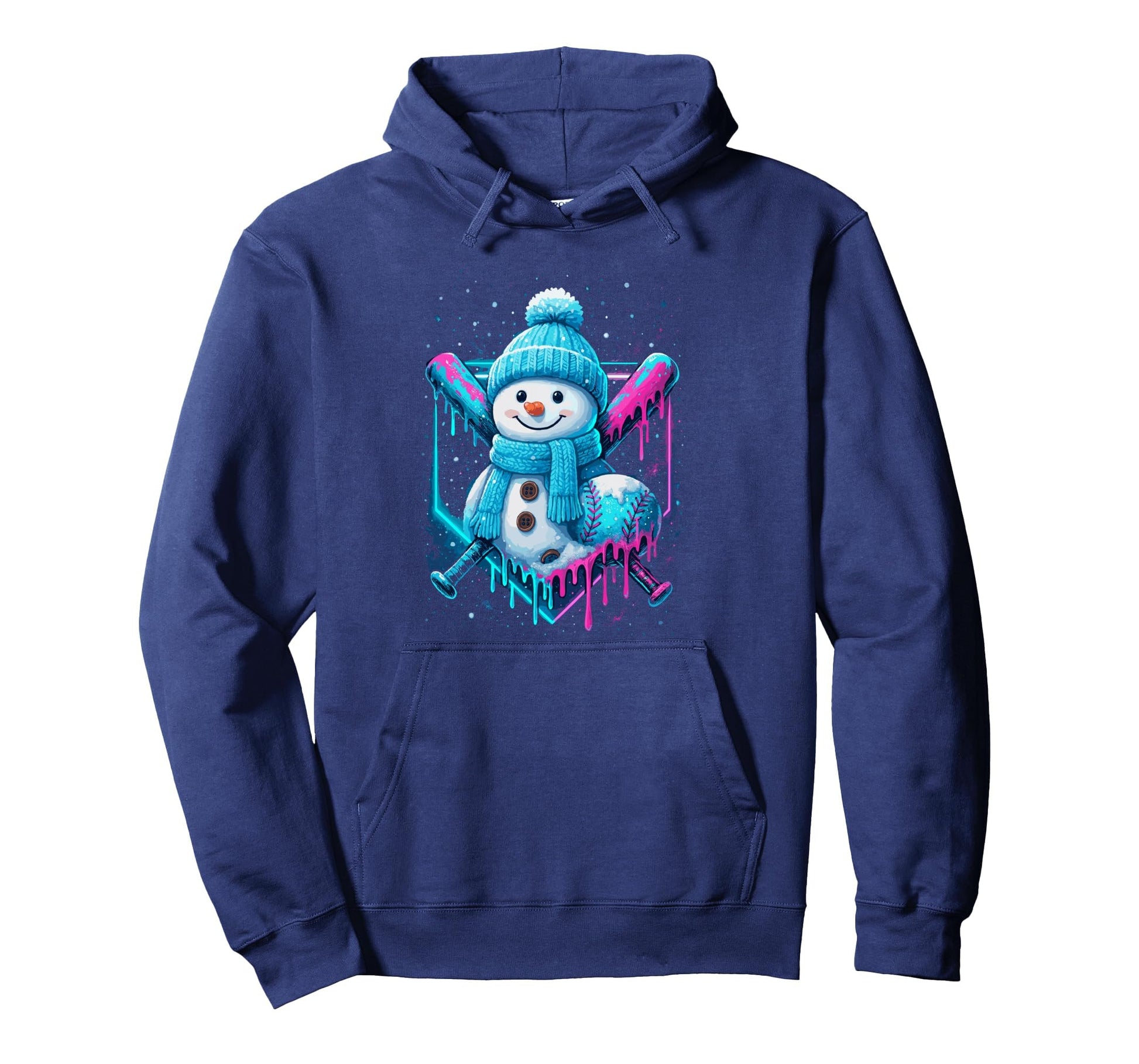 Baseball Drip Who Love Snowman Hoodie - Casual Everyday Wear Men Women - T-Shirt, Sweatshirt, Hoodie