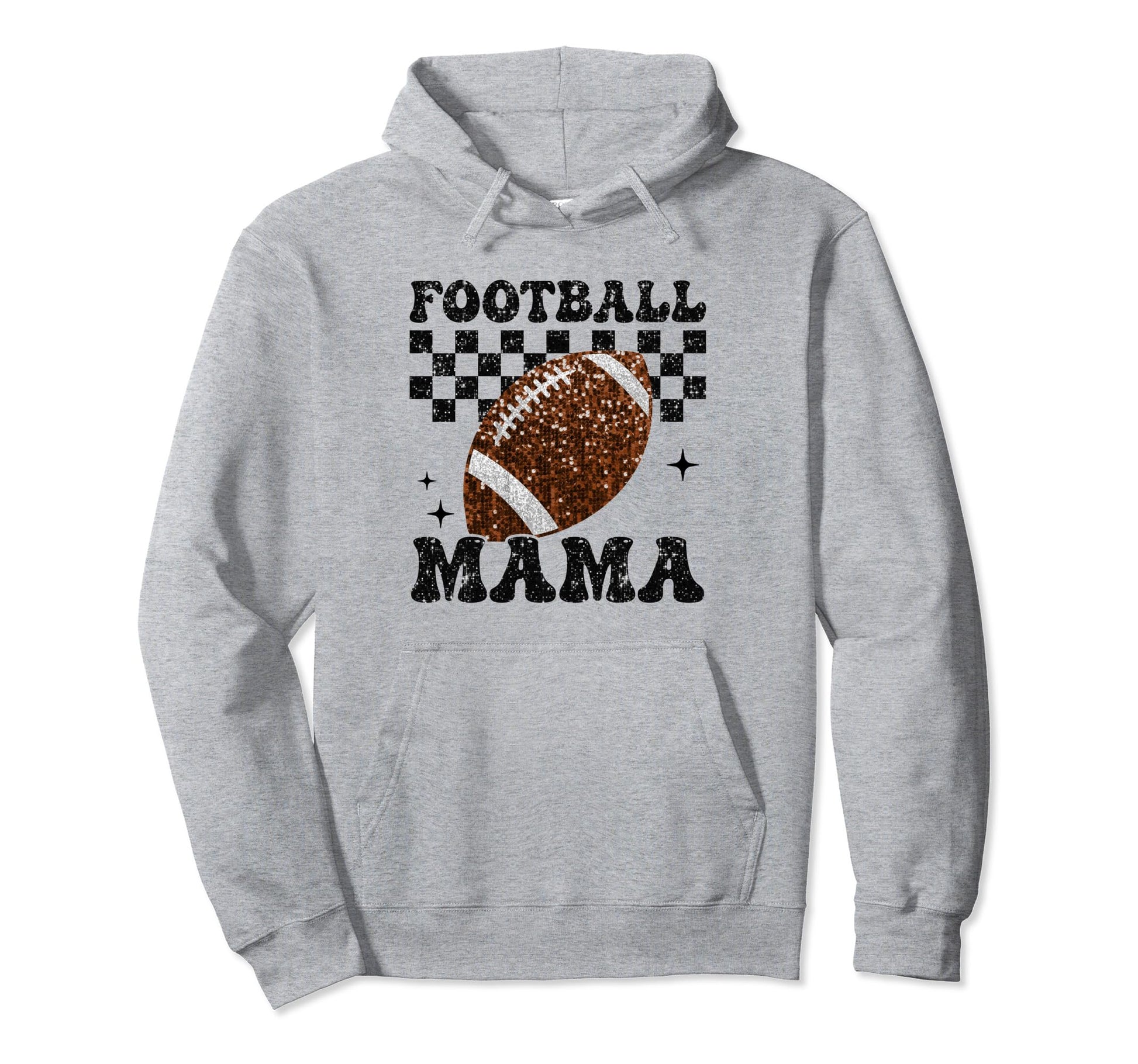 Football Mama Checkered Funny Hoodie - Casual Everyday Wear for Adults - T-Shirt, Sweatshirt, Hoodie