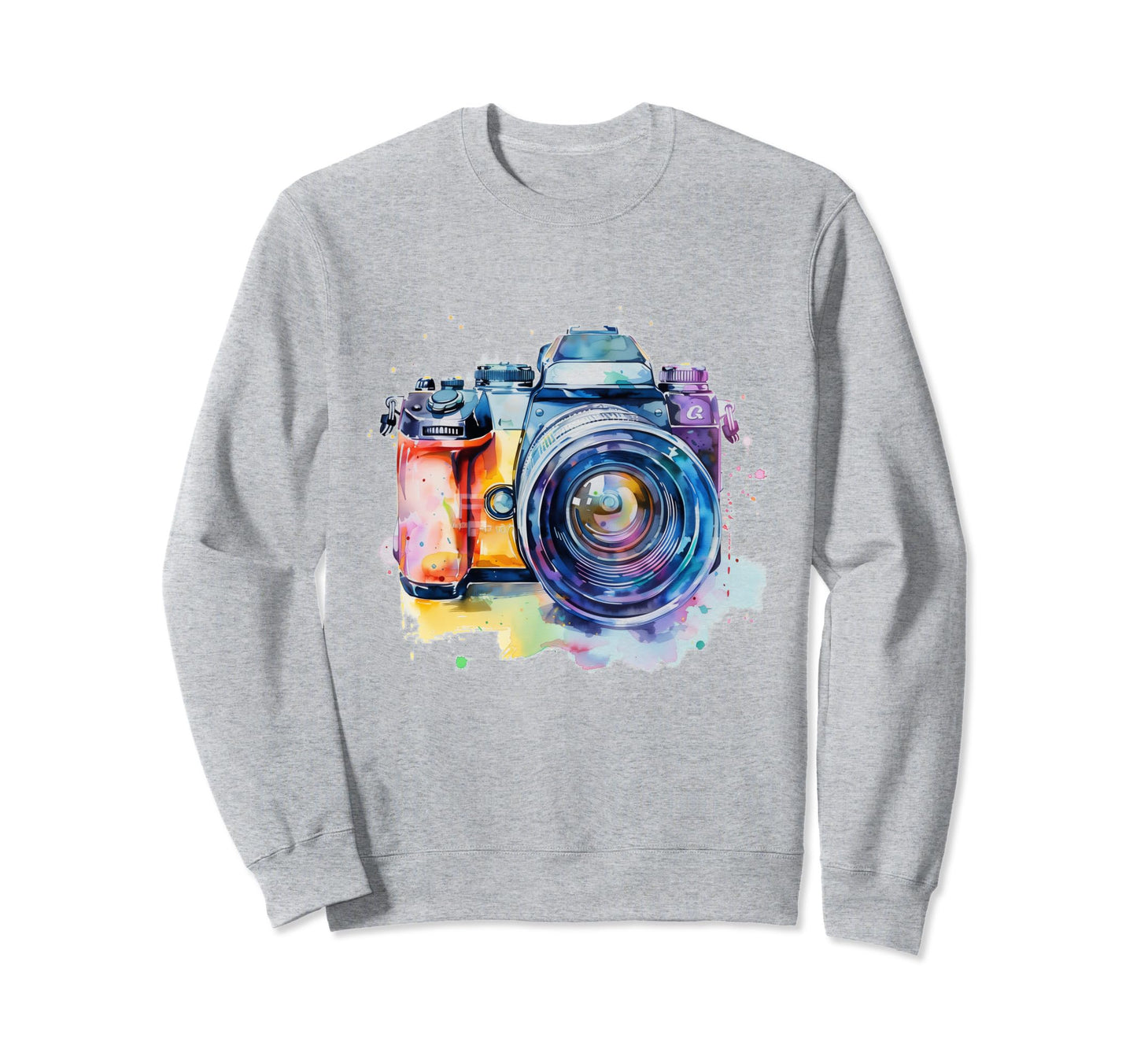 Camera Photography Watercolor Art Sweatshirt - Novelty Apparel Men Women - T-Shirt, Sweatshirt, Hoodie