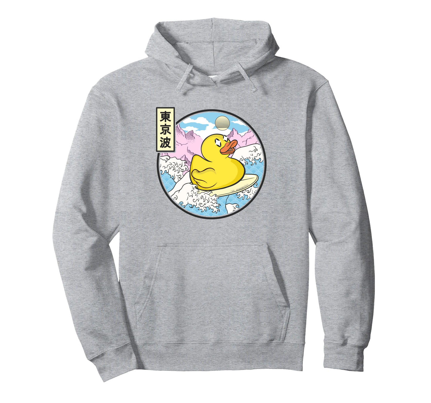 Surfing Rubber Duck Japanese Waves Hoodie - Aesthetic Graphic Men Women - T-Shirt, Sweatshirt, Hoodie