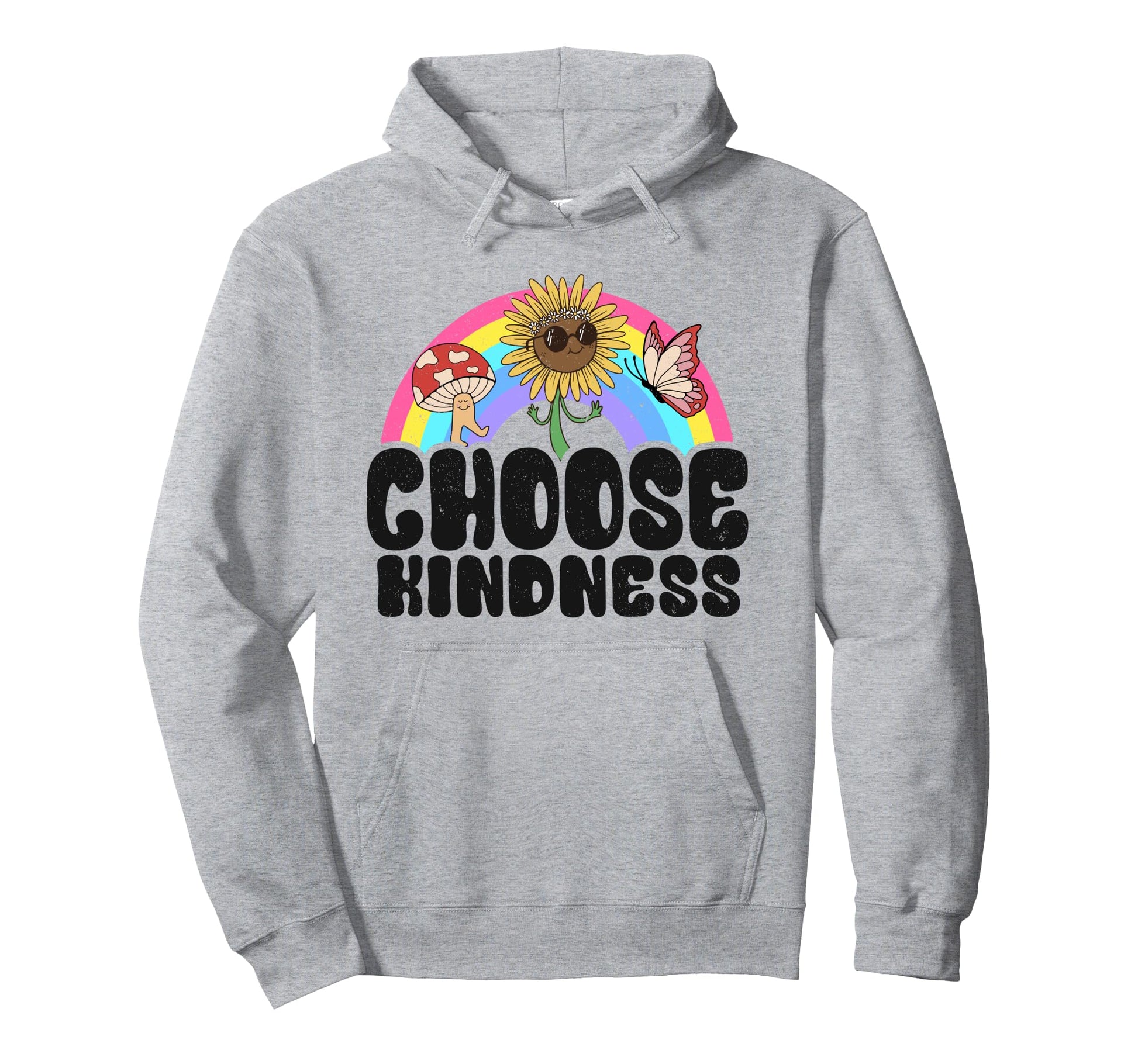 Positive Sunflower Rainbow Peace Hoodie - Minimalist Print Unisex - T-Shirt, Sweatshirt, Hoodie