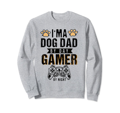 Mens Dog Dad Day Gamer Night Sweatshirt - Fun Novelty Design for Adults - T-Shirt, Sweatshirt, Hoodie