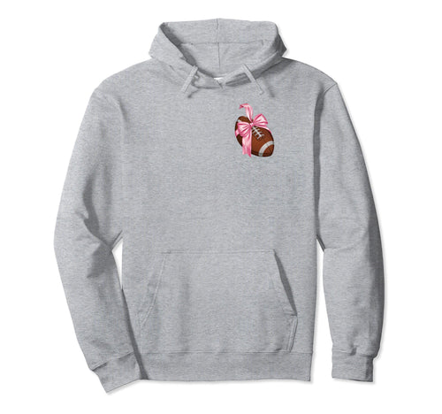 Womens Moms Coquette Bow Football Lover Hoodie - Streetwear Style Unisex - T-Shirt, Sweatshirt, Hoodie