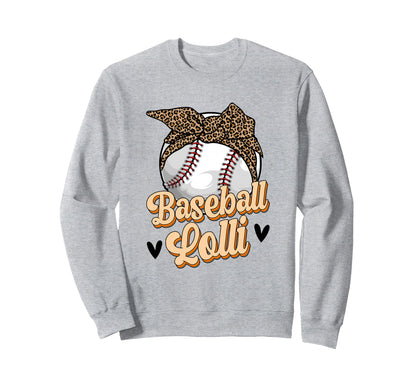 Baseball Lolli Leopard Grandma Lolli Sweatshirt - Minimalist Print Unisex - T-Shirt, Sweatshirt, Hoodie