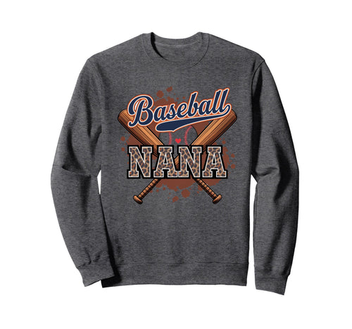 Baseball Nana Heart Leopard Softball Sweatshirt - Aesthetic Graphic Unisex - T-Shirt, Sweatshirt, Hoodie
