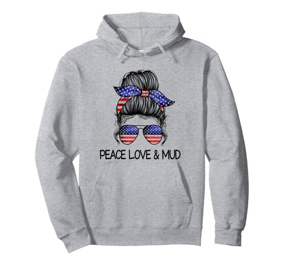 Mud Run Mudding Princess Muddy Bog Peace Hoodie - Graphic Print for Adults - T-Shirt, Sweatshirt, Hoodie