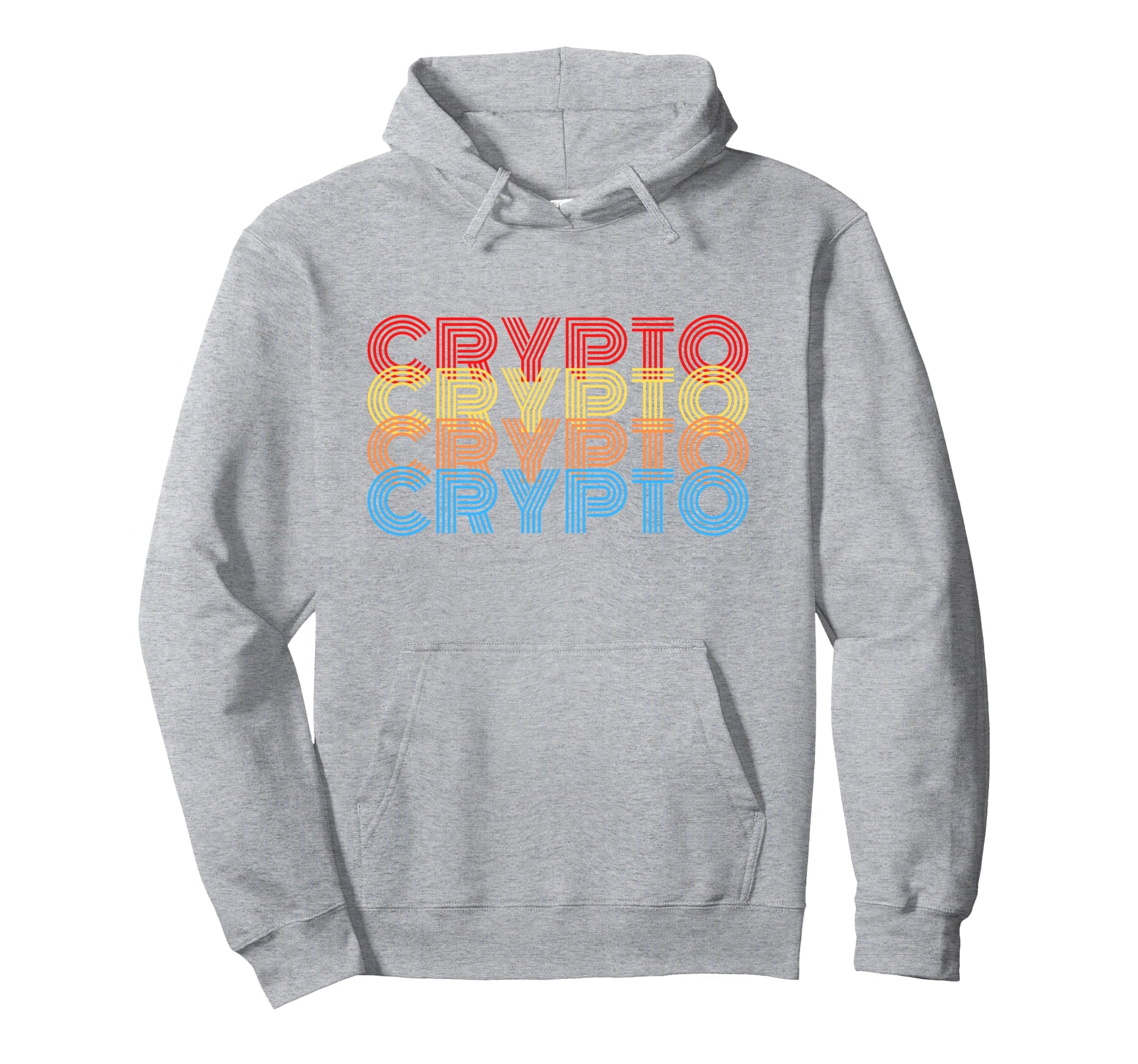 Crypto Repeat Text Rainbow Hoodie - Trendy Graphic Men Women - T-Shirt, Sweatshirt, Hoodie