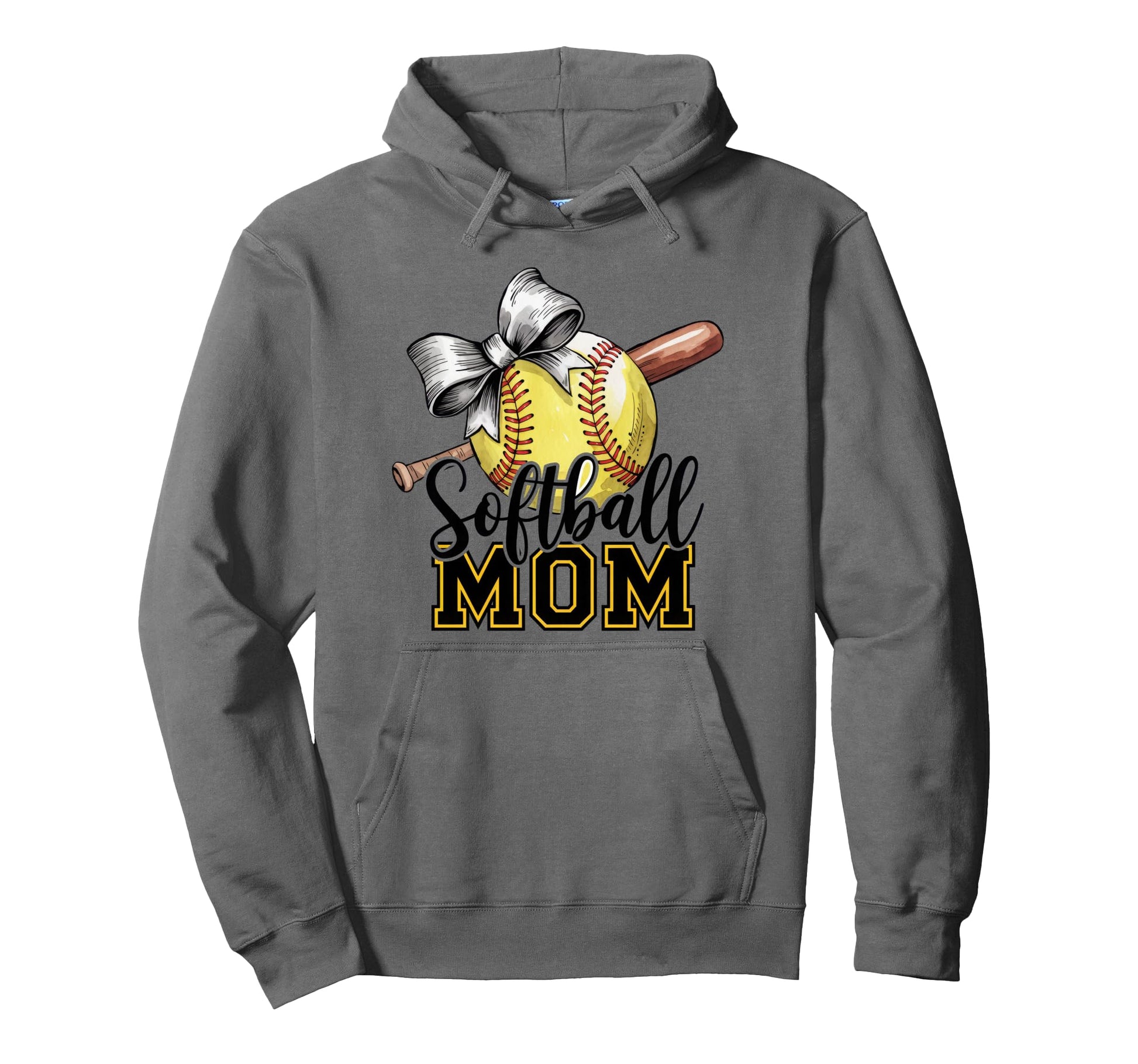 Softball Mama Coquette Bow Game Day Hoodie - Aesthetic Graphic for Adults - T-Shirt, Sweatshirt, Hoodie