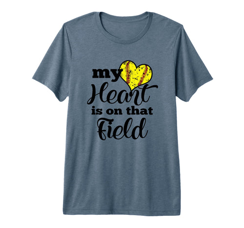 Baseball Parent Mom Dad My Heart Is That T-Shirt - Graphic Print Men Women - T-Shirt, Sweatshirt, Hoodie