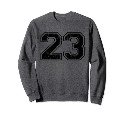 Number 23 Varsity Distressed Sweatshirt - Streetwear Style for Adults - T-Shirt, Sweatshirt, Hoodie