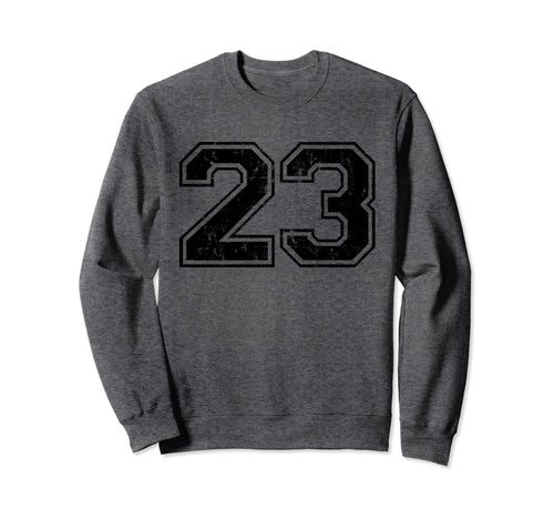 Number 23 Varsity Distressed Sweatshirt - Streetwear Style for Adults - T-Shirt, Sweatshirt, Hoodie