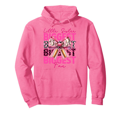 Baseball Sister Coquette Bow Little Hoodie - Streetwear Style Unisex - T-Shirt, Sweatshirt, Hoodie