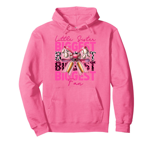 Baseball Sister Coquette Bow Little Hoodie - Streetwear Style Unisex - T-Shirt, Sweatshirt, Hoodie
