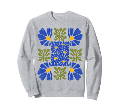 Boho Abstract Flowers Bohemian Sweatshirt - Graphic Print for Adults - T-Shirt, Sweatshirt, Hoodie