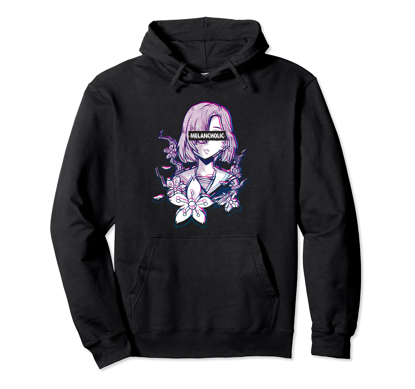 Glitch Anime Vaporwave And Anime And Hoodie - Custom Art Print Men Women - T-Shirt, Sweatshirt, Hoodie
