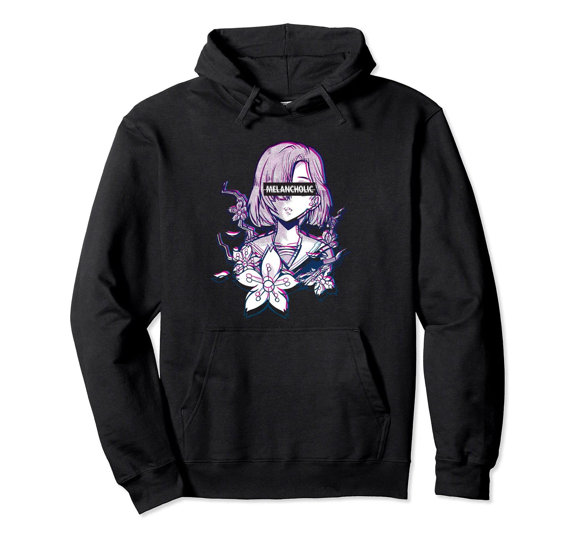 Glitch Anime Vaporwave And Anime And Hoodie - Custom Art Print Men Women - T-Shirt, Sweatshirt, Hoodie