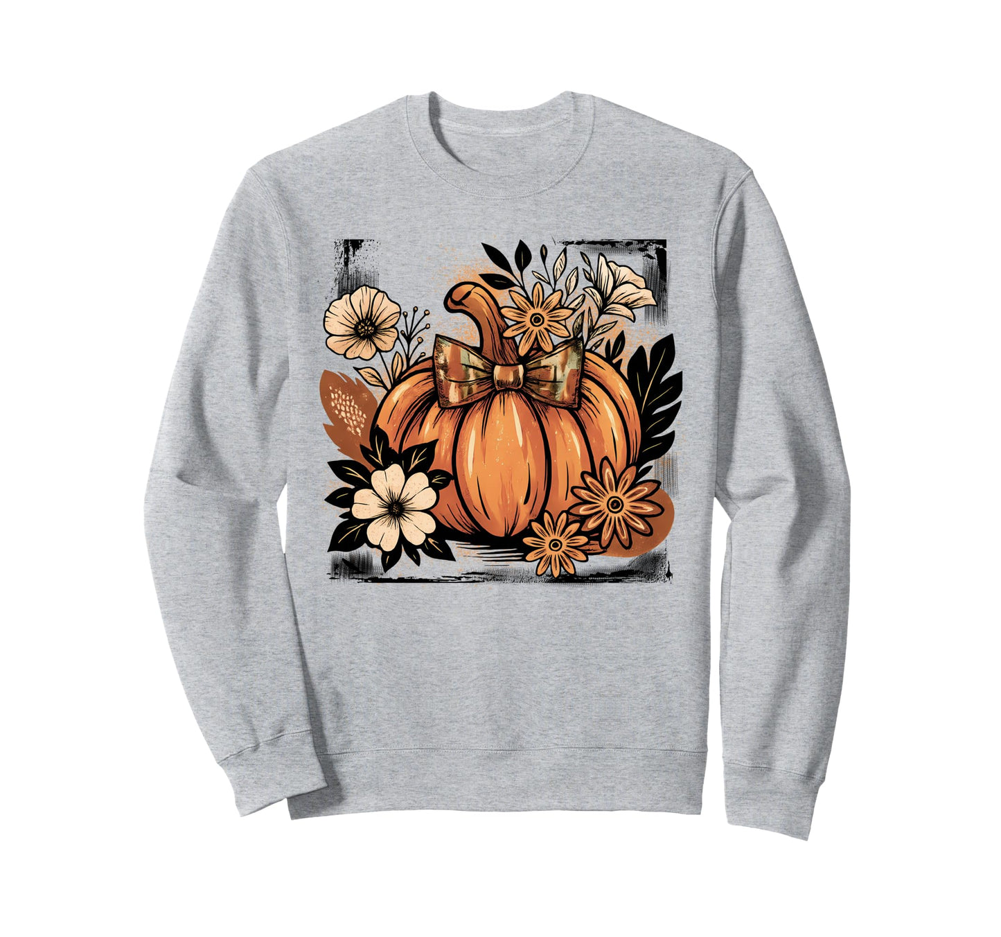 Floral Fall Pumpkin Autumn Boho Sweatshirt - Trendy Graphic for Adults - T-Shirt, Sweatshirt, Hoodie