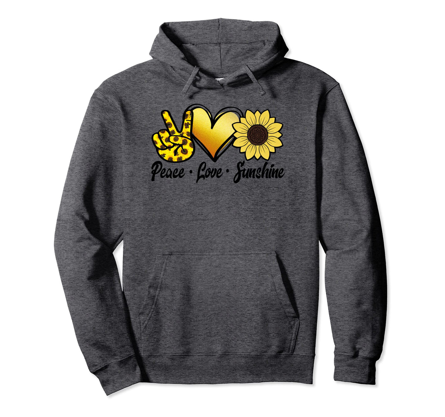 Peace Love Sunshine Hoodie - Trendy Graphic for Adults - T-Shirt, Sweatshirt, Hoodie