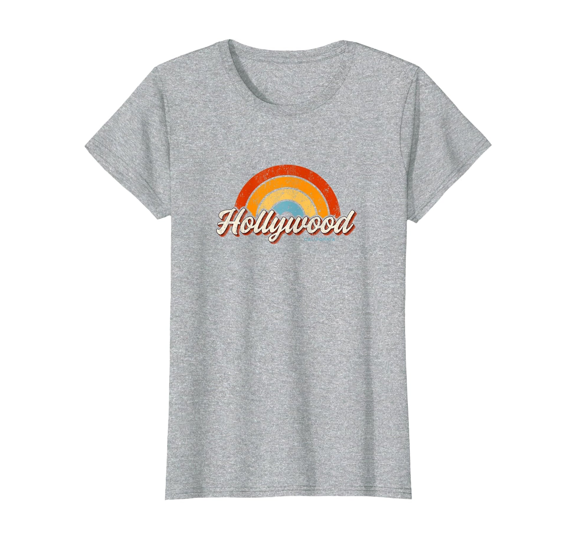 Hollywood California Ca Rainbow 70S T-Shirt - Graphic Print Unisex - T-Shirt, Sweatshirt, Hoodie