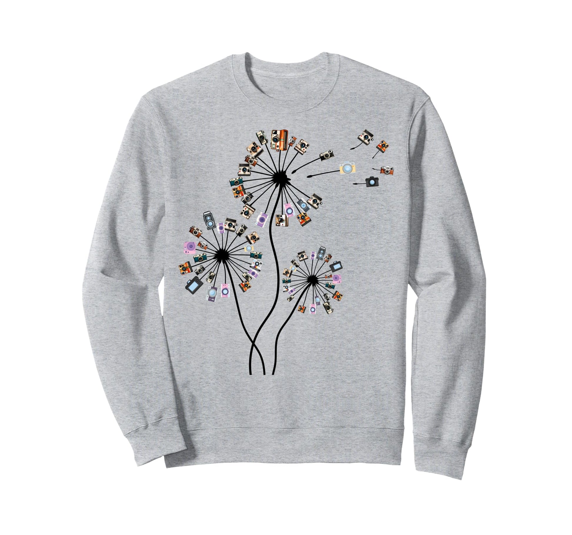Photographer Camera Dandelion Sweatshirt - Fun Novelty Design for Adults - T-Shirt, Sweatshirt, Hoodie