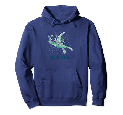 Sea Turtle Mauritius Vacation Boho Hoodie - Minimalist Print Unisex - T-Shirt, Sweatshirt, Hoodie