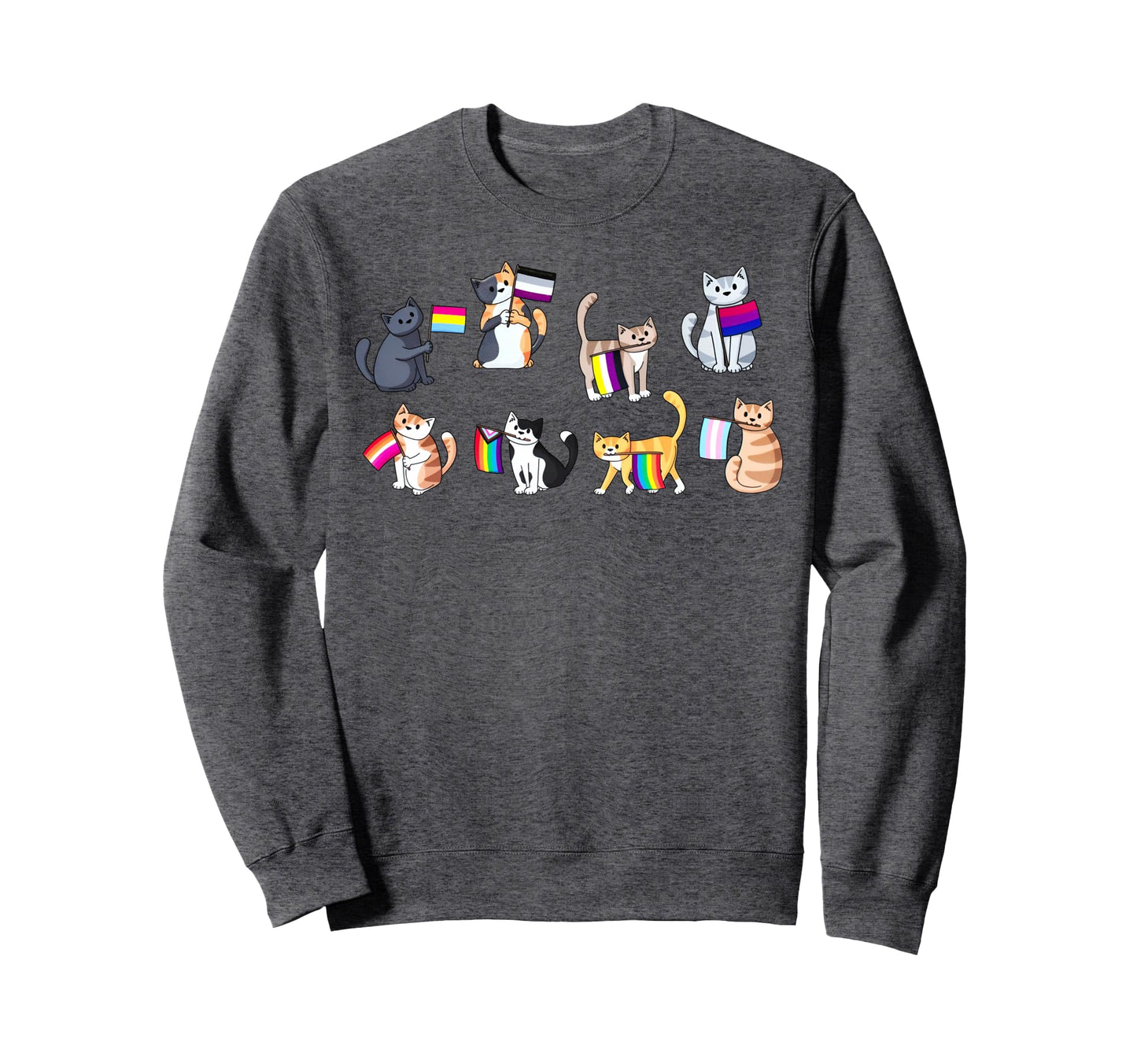 Pride Flags Cat Lgbt Pride Sweatshirt - Custom Art Print for Adults - T-Shirt, Sweatshirt, Hoodie