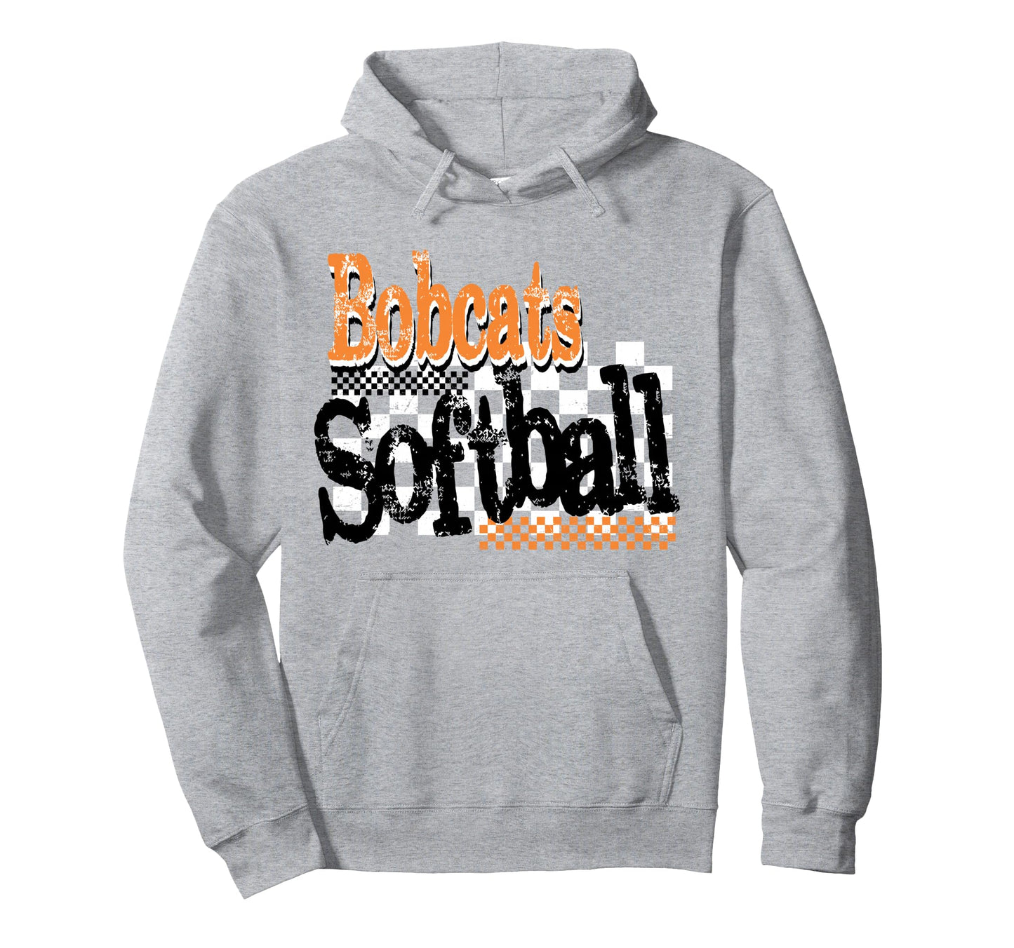 Bobcats Softball Mom Checkered Game Day Hoodie - Minimalist Print Unisex - T-Shirt, Sweatshirt, Hoodie