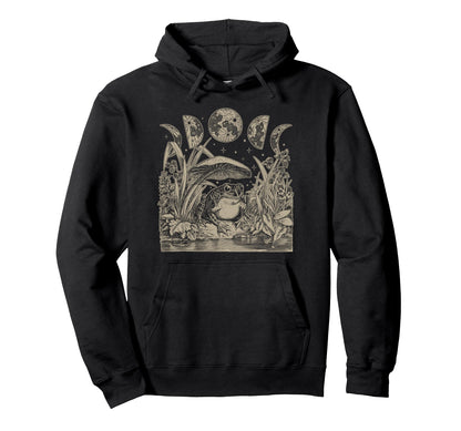Whimsy Goth Fairycore Witchy Frog Hoodie - Minimalist Print Unisex - T-Shirt, Sweatshirt, Hoodie