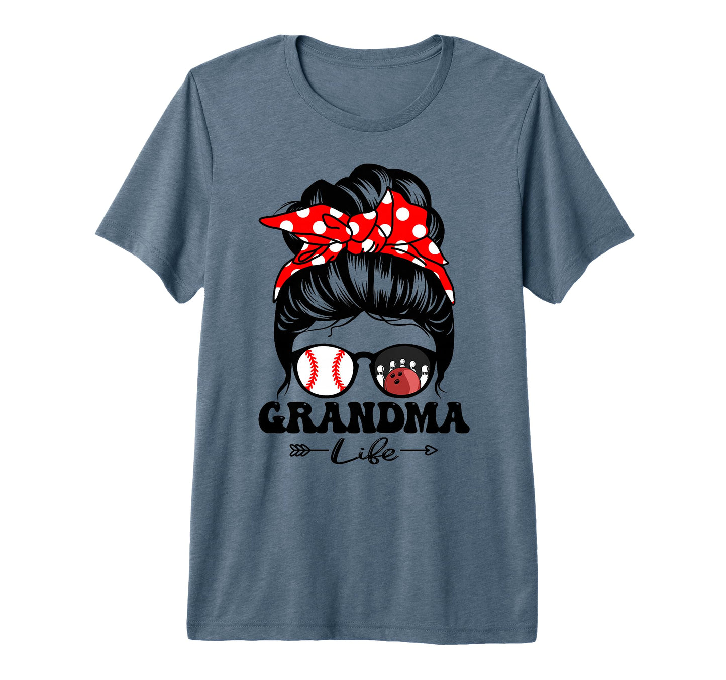 Grandma Life Messy Bun Hair Funny T-Shirt - Aesthetic Graphic for Adults - T-Shirt, Sweatshirt, Hoodie