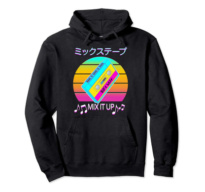 Mix Tape 80S Japanese Otaku Aesthetic Hoodie - Unique Graphic for Adults - T-Shirt, Sweatshirt, Hoodie