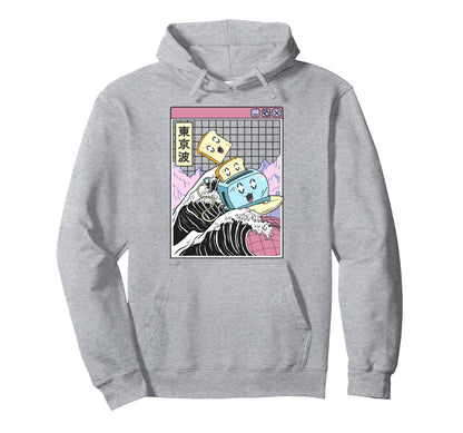 Happy Toaster Surfing Kanagawa Japan Hoodie - Aesthetic Graphic for Adults - T-Shirt, Sweatshirt, Hoodie