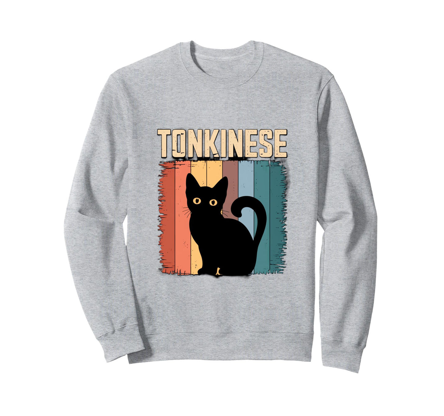 Tonkinese Cat Rainbow Silhouette Sweatshirt - Unique Graphic Men Women - T-Shirt, Sweatshirt, Hoodie