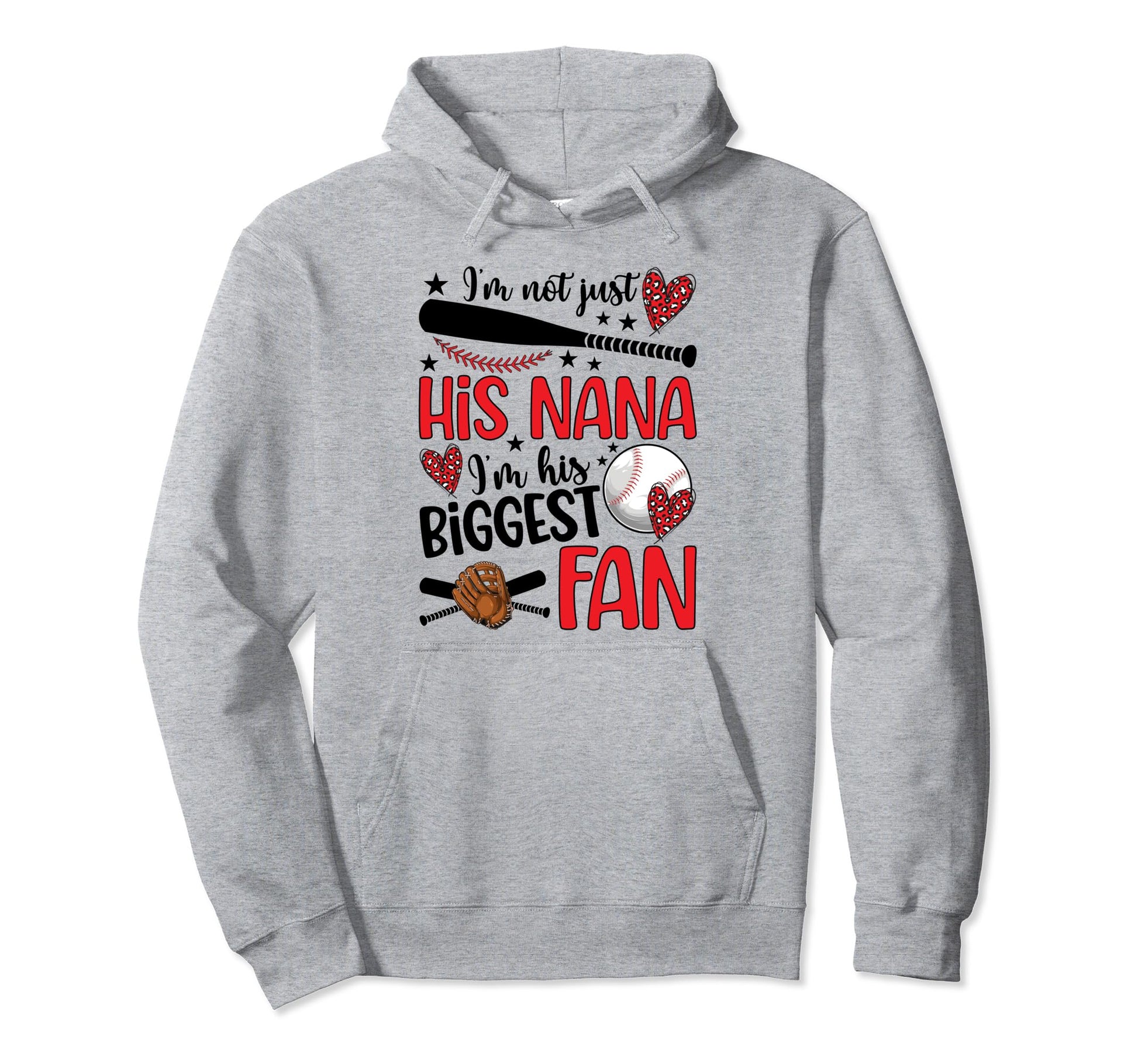 His Biggest Fan Baseball Nana Hoodie - Aesthetic Graphic Men Women - T-Shirt, Sweatshirt, Hoodie